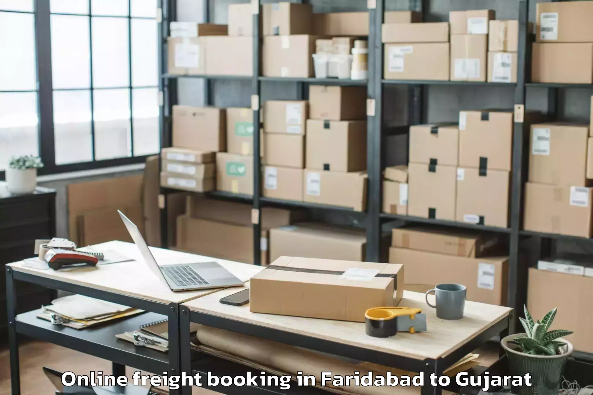 Expert Faridabad to Malpur Online Freight Booking